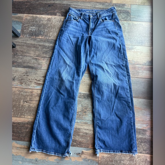 American Eagle Outfitters Low Rise Baggy Wide Leg Jeans - Picture 2 of 5